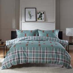 The Lyndon Company Highland Fell Double Green and Red Duvet Set - Wilko - thumbnail 1