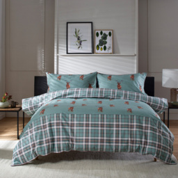 The Lyndon Company Highland Fell Double Green and Red Duvet Set - Wilko - thumbnail 4