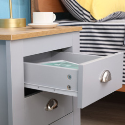 FurnitureHMD 2 Drawer Grey and Oak Effect Wooden Bedside Table Set of 2 - Wilko - thumbnail 5