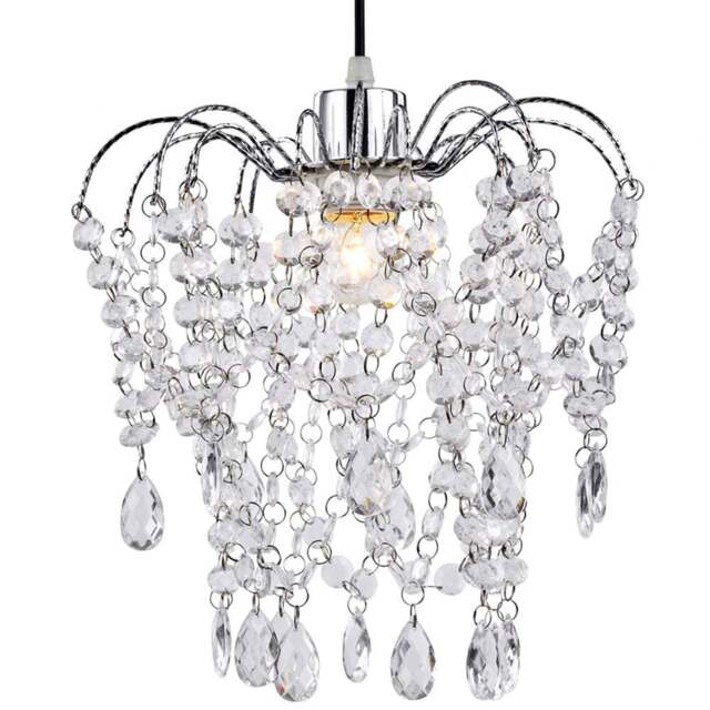 Innoteck Luxury Chandelier Style Teardrop Pendant Light Shade - Size: 28 x 27 x 27cm - Clear - Wilko - image 1