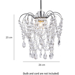 Innoteck Luxury Chandelier Style Teardrop Pendant Light Shade - Size: 28 x 27 x 27cm - Clear - Wilko - thumbnail 5
