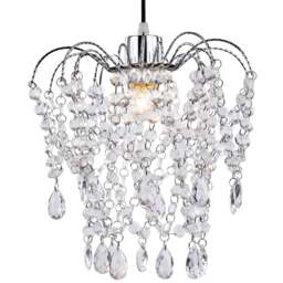 Innoteck Luxury Chandelier Style Teardrop Pendant Light Shade - Size: 28 x 27 x 27cm - Clear - Wilko - thumbnail 1