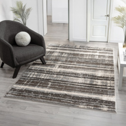 Desire Rugs Eleanor Grey Striped Embossed Rug 160 x 230cm - Size: 160 x 230 x 2cm - Wilko - thumbnail 3
