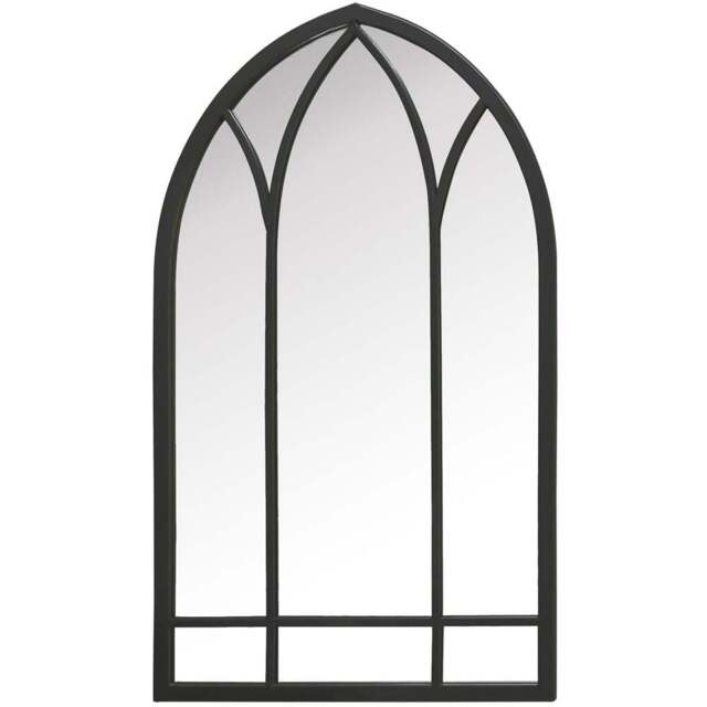 The Arcus Black Arched Wall Mirror 83 x 48cm - MirrorOutlet - Wilko - image 1