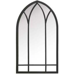The Arcus Black Arched Wall Mirror 83 x 48cm - MirrorOutlet - Wilko - thumbnail 1