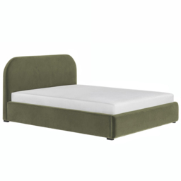 Flair Alba King Size Khaki Velvet Ottoman Bed - Green - Wilko - thumbnail 3
