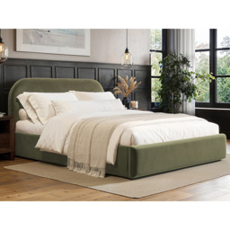 Flair Alba King Size Khaki Velvet Ottoman Bed - Green - Wilko - thumbnail 7
