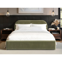 Flair Alba King Size Khaki Velvet Ottoman Bed - Green - Wilko - thumbnail 6
