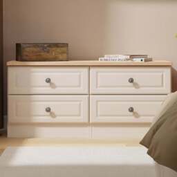 Crowndale Norfolk 4 Drawer Kashmir Ash and Bardolino Oak Bed Box Ready Assembled - Kashmir Ash & Bardolino Oak - Wilko - thumbnail 1