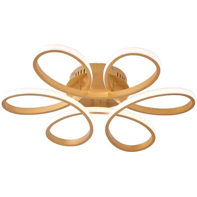 Living and Home Golden Frame Modern LED Ceiling Light - Size: 12 x 74 x 74cm - Wilko - image 1