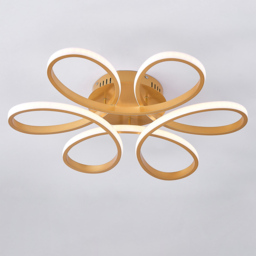 Living and Home Golden Frame Modern LED Ceiling Light - Size: 12 x 74 x 74cm - Wilko - thumbnail 4