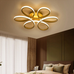 Living and Home Golden Frame Modern LED Ceiling Light - Size: 12 x 74 x 74cm - Wilko - thumbnail 3