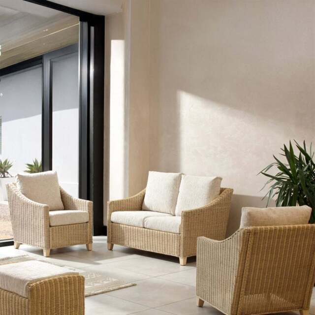 Desser Furniture Dijon 2 Seater Cotton Cream Suite - Wilko - image 1