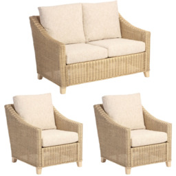 Desser Furniture Dijon 2 Seater Cotton Cream Suite - Wilko - thumbnail 3