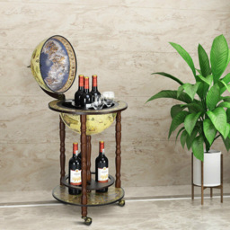 Costway Italian Styled Globe Drinks Cabinet with Wheels - Size: 56 x 50 x 30cm - Multi - Wilko - thumbnail 5
