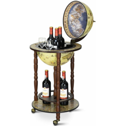 Costway Italian Styled Globe Drinks Cabinet with Wheels - Size: 56 x 50 x 30cm - Multi - Wilko - thumbnail 4