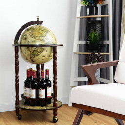 Costway Italian Styled Globe Drinks Cabinet with Wheels - Size: 56 x 50 x 30cm - Multi - Wilko - thumbnail 7