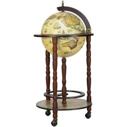 Costway Italian Styled Globe Drinks Cabinet with Wheels - Size: 56 x 50 x 30cm - Multi - Wilko - thumbnail 3