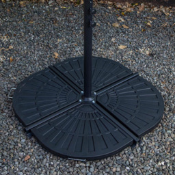 Samuel Alexander 4 Person Round Glass Top Garden Dining Set with Black Banana Parasol - Size: 4 Seater - Wilko - thumbnail 6