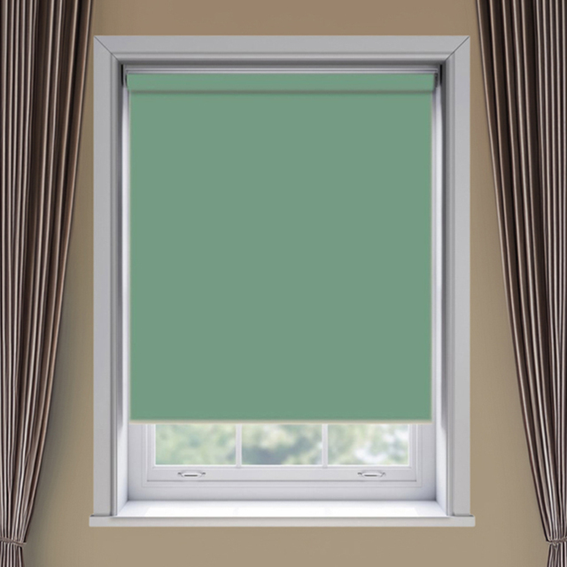 New Edge Blinds Thermal Blackout Roller Blind Basil 170cm - Size: W 170cm x D 170cm - Green - Wilko - image 1