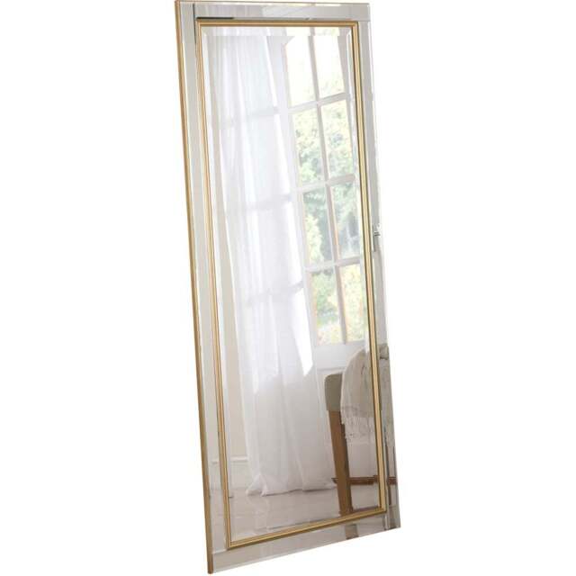 Yearn Timeless Gold Brass Full Length Bevelled Wall Mirror 167 x 75cm - Wilko - image 1
