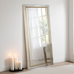 Yearn Timeless Gold Brass Full Length Bevelled Wall Mirror 167 x 75cm - Wilko - thumbnail 3