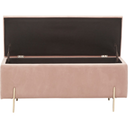 GFW Mystica Blush Pink Velvet Ottoman Storage Bench - Size: 37 x 98 x 43cm - Wilko - thumbnail 6