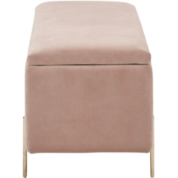 GFW Mystica Blush Pink Velvet Ottoman Storage Bench - Size: 37 x 98 x 43cm - Wilko - thumbnail 4