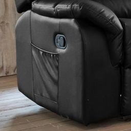 Almeira 2 Seater Black Bonded Leather Manual Recliner Sofa - Artemis Home - Wilko - thumbnail 4