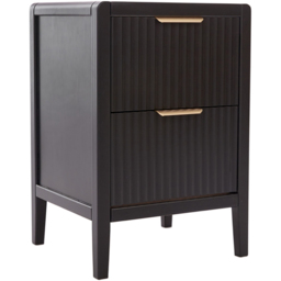 Castel 2 Drawers Black Bedside Table - Wilko - thumbnail 3