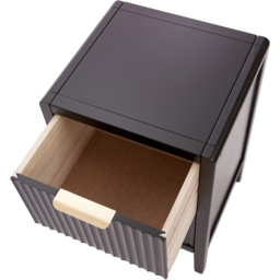 Castel 2 Drawers Black Bedside Table - Wilko - thumbnail 7