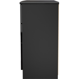 Crowndale Camden 6 Drawer Black Gloss and Black Wide Chest of Drawers Ready Assembled - Black Gloss & Black - Wilko - thumbnail 5