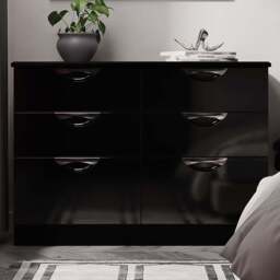 gloss black dresser Overlap Dark Dresser – Rossi Furniture main image 0