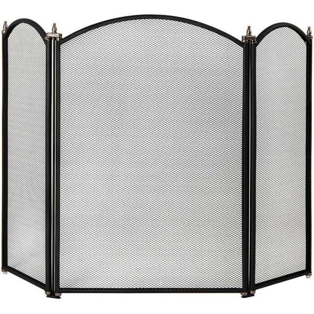 FIRE VIDA Selby 3 Panel Fire Guard Black - Size: H 64 x W 85 x D 22 cm - Wilko - image 1