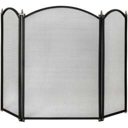 FIRE VIDA Selby 3 Panel Fire Guard Black - Size: H 64 x W 85 x D 22 cm - Wilko - thumbnail 1