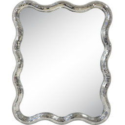 Wavy Disco Mirror Silver - Wilko
