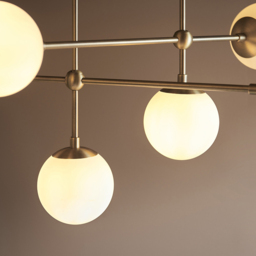 Merano Cosenza Antique Brass and Opal Glass 6 Light Ceiling Semi Flush - Size: 86 x 86 x 127cm - Brown - Wilko - thumbnail 6