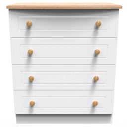 Crowndale Warwick 4 Drawer White Ash and Oak Chest of Drawers - Wilko - thumbnail 3