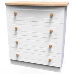 Crowndale Warwick 4 Drawer White Ash and Oak Chest of Drawers - Wilko - thumbnail 5