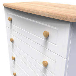 Crowndale Warwick 4 Drawer White Ash and Oak Chest of Drawers - Wilko - thumbnail 6