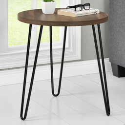 Dorel Owen Walnut Round End Table - Size: 55 x 50 x 50cm - Wilko - thumbnail 1