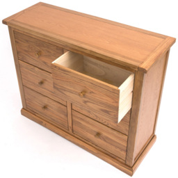 Cabinet Bits Salerno 6 Drawer Brown Wood Knob Chest of Drawers - Wilko - thumbnail 6