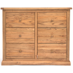 Cabinet Bits Salerno 6 Drawer Brown Wood Knob Chest of Drawers - Wilko - thumbnail 4