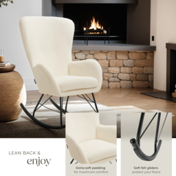 tectake Cream and Black Swing Rocking Chair - Size: Single - Wilko - thumbnail 5