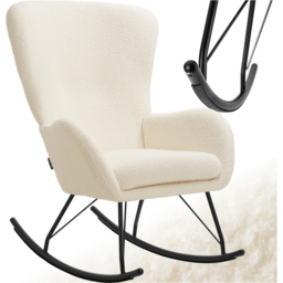 tectake Cream and Black Swing Rocking Chair - Size: Single - Wilko - thumbnail 3