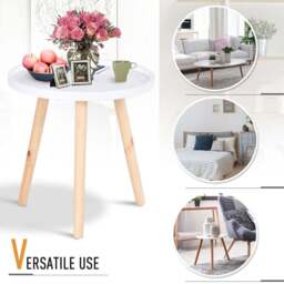 Portland White Flower Eteched Side Table - Size: 40 x 40 x 40cm - Wilko - thumbnail 7