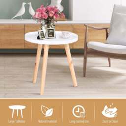 Portland White Flower Eteched Side Table - Size: 40 x 40 x 40cm - Wilko - thumbnail 6