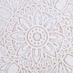 Portland White Flower Eteched Side Table - Size: 40 x 40 x 40cm - Wilko - thumbnail 4