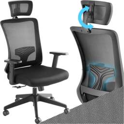 Tectake Phoebe Black Adjustable Office Chair - Size: 130 x 71 x 67cm - Wilko - thumbnail 3