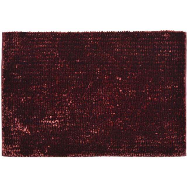 Allure Bath Fashions Bordeaux Velvet Chenille Bobble Non-Slip Bath Mat - Size: 50 x 80cm - Red - Wilko - image 1